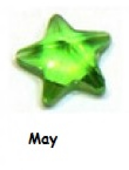 May birthstone star 4mm floating locket charm - Click Image to Close